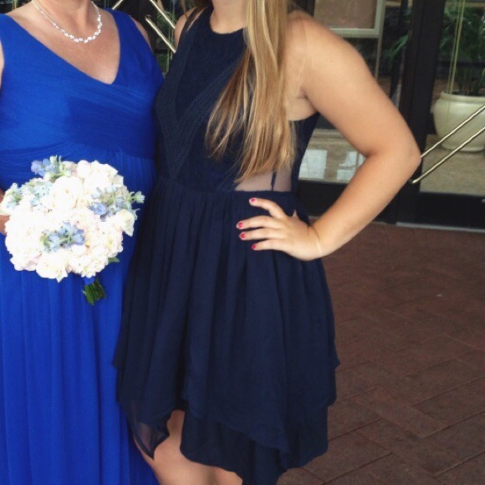 Navy blue detailed dress